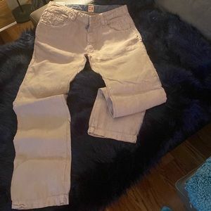 Tan linen pants. Boss/orange